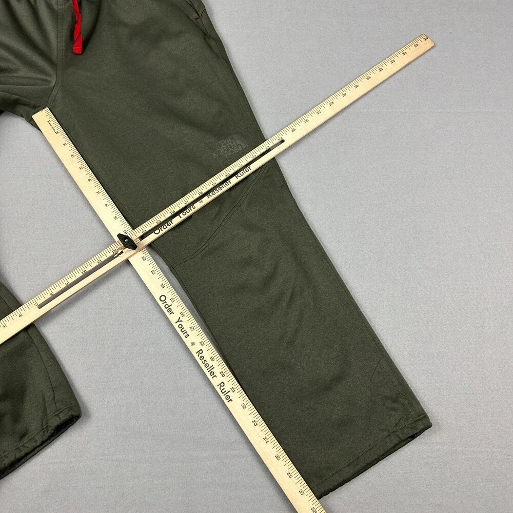 The North Face Pants Men Medium Green Solid Straight Leg Fleece Lining Outdoor *